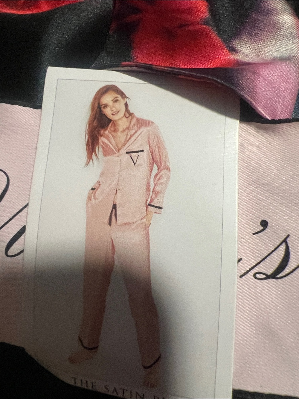 Victoria's Secret Blush Pink Satin Pajama Set with Contrast Trim